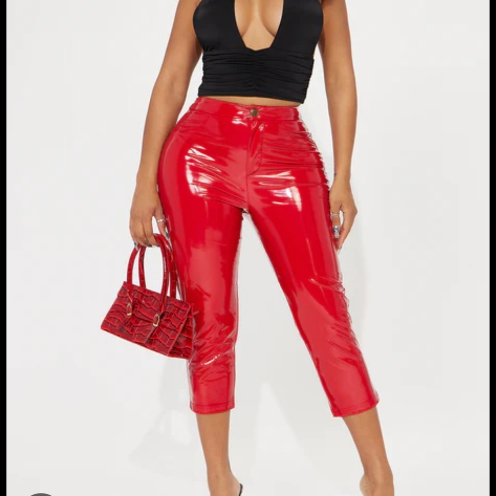 Red Patent Leather Pants
